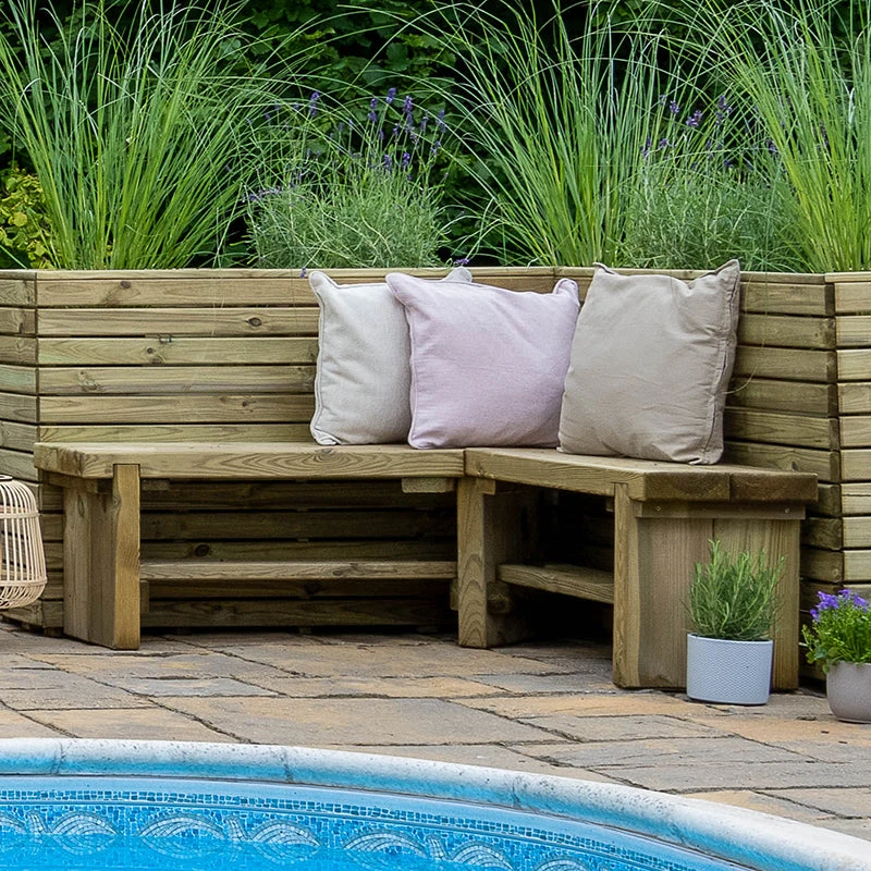 Forest Garden Double Corner Sleeper Bench 1.2m - Image 4