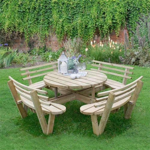 Forest Garden Circular Picnic Table - Image 2