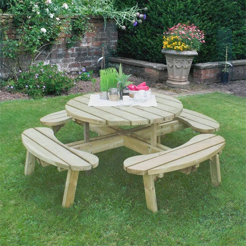 Forest Garden Circular Picnic Table - Image 7
