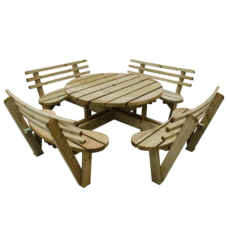 Forest Garden Circular Picnic Table - Image 8