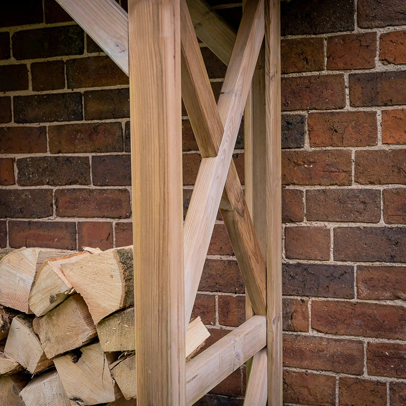 Forest Garden Large Wall Apex Log Store - Image 4
